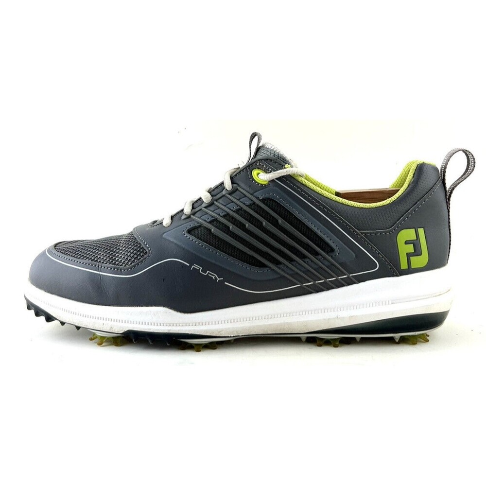 FootJoy Fury Gray Green Leather Mesh Spiked Golf Shoes Mens Size 9M